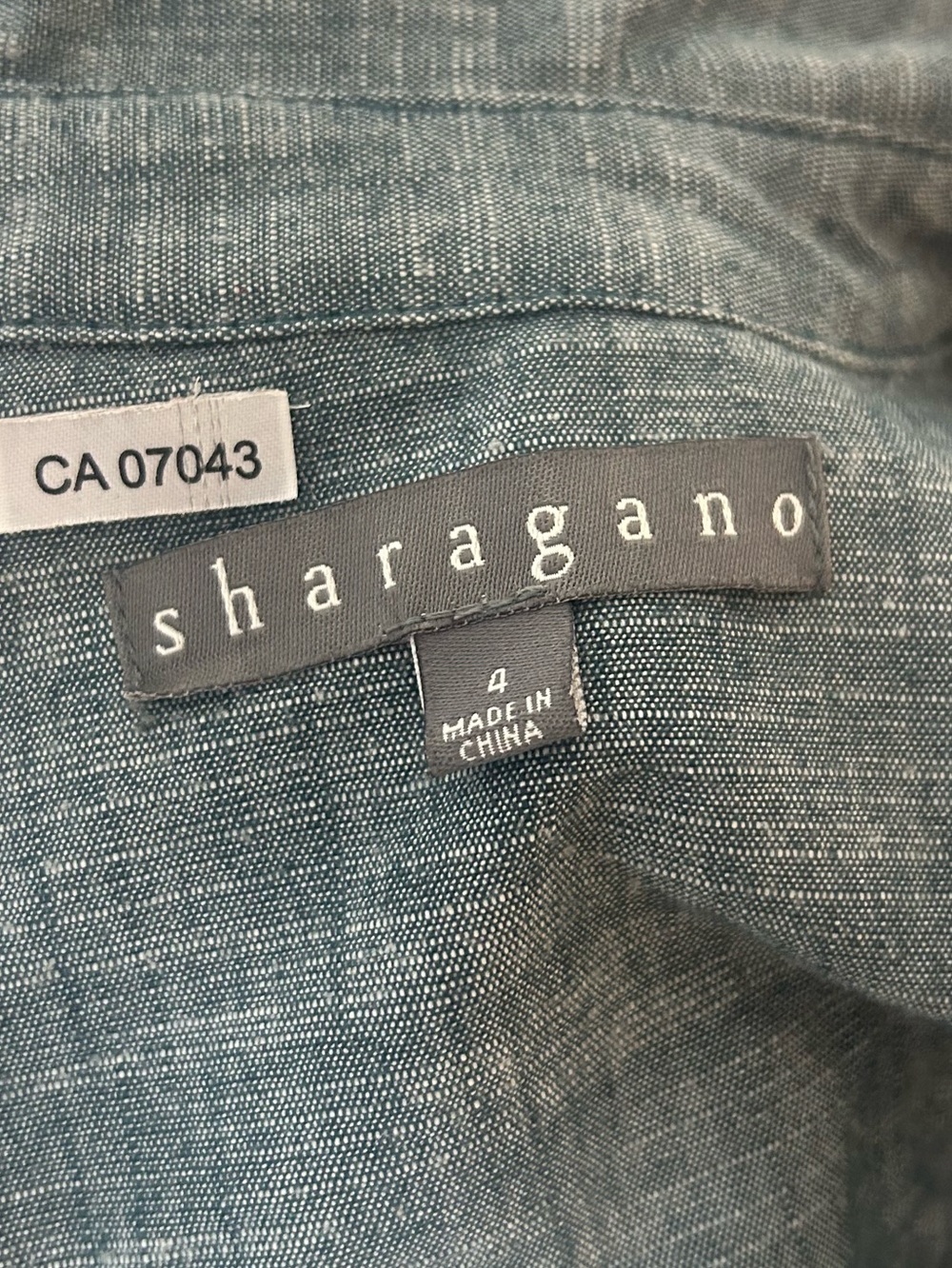 Sharagano Denim Zip Front Belted Dress - Picture 8 of 9
